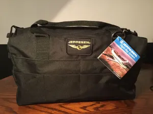 Jeppesen Black Flight Bag #JS621212. Large! Pilot,Airplane,Helicopter Training